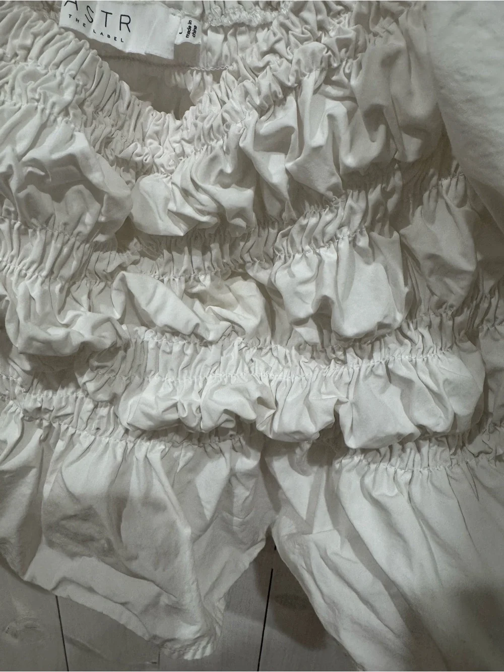 Astr White Smocked Square-Neck Peplum Blouse - Picture 7 of 7